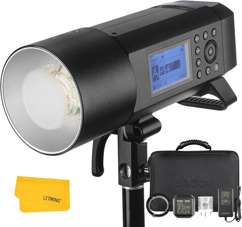 Godox AD400 Pro AD400Pro Outdoor Flash Strobe Light, 400w TTL Portable Strobe Monolight 1/8000s HSS Speedlite, Rechargeable Li-ion Battery, 30W LED Modeling Lamp, 0.01-1s Recycle, 390 Full Power Pops in Saudi Arabia