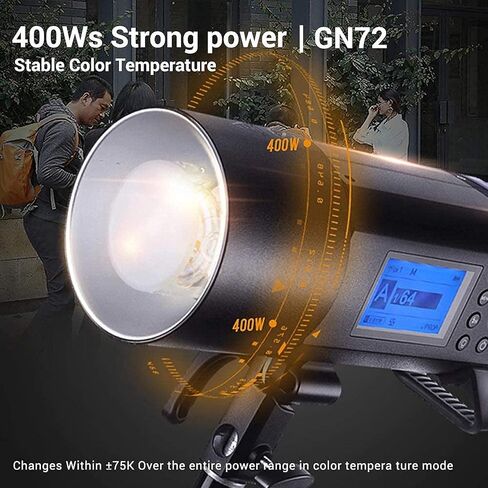 Godox AD400 Pro AD400Pro Outdoor Flash Strobe Light, 400w TTL Portable Strobe Monolight 1/8000s HSS Speedlite, Rechargeable Li-ion Battery, 30W LED Modeling Lamp, 0.01-1s Recycle, 390 Full Power Pops in Saudi Arabia