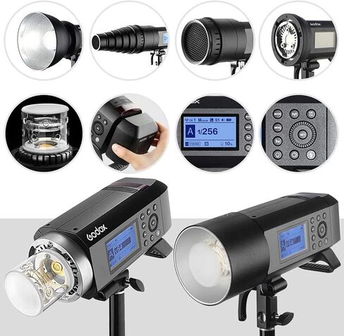 Godox AD400 Pro AD400Pro Outdoor Flash Strobe Light, 400w TTL Portable Strobe Monolight 1/8000s HSS Speedlite, Rechargeable Li-ion Battery, 30W LED Modeling Lamp, 0.01-1s Recycle, 390 Full Power Pops in Saudi Arabia
