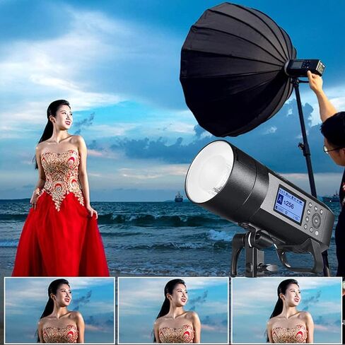 Godox AD400 Pro AD400Pro Outdoor Flash Strobe Light, 400w TTL Portable Strobe Monolight 1/8000s HSS Speedlite, Rechargeable Li-ion Battery, 30W LED Modeling Lamp, 0.01-1s Recycle, 390 Full Power Pops in Saudi Arabia