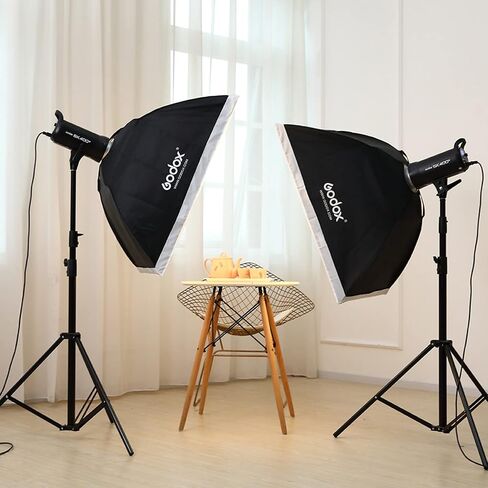 Godox 3 Pack SK400II 1200W Studio Strobe Flash Kit, 400W Bowens Mount Monolight, 24"x36" Softbox, 110" Light Stand, Umbrella, Barn Door, Carrying Case for Video Shooting,Prodoct, Portrait Photography in Saudi Arabia