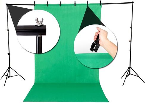 Kshioe 800W 5500K Umbrellas Softbox Continuous Lighting Kit with Backdrop Support System for Photo Studio Product, Portrait and Video Shoot Photography in Kuwait