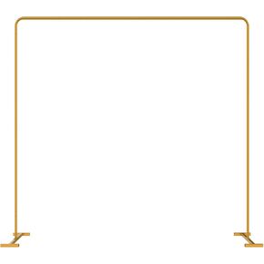 LANGXUN Heavy Duty Metal Square Backdrop Stand Arch for Wedding Birthday Graduation Decorations, Ceremony Reception, Event Party Supplies, Baby Shower Photo Booth Background Supplies (Gold) in Kuwait
