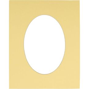 8x10 Mat Bevel Cut for 5.5x8.5 Photos - Precut Beige Suede Oval Shaped Photo Mat Board Opening - Acid Free Matte to Protect Your Pictures - Bevel Cut for Family Photos, Pack of 1 Matboard Show Kit in Saudi Arabia
