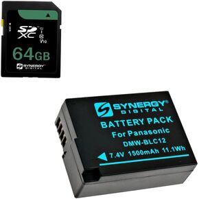Synergy Digital Accessory Kit, Compatible with Panasonic Lumix G100 Mirrorless Digital Camera Includes: SDDMWBLG10 Battery, SY-SD64GB Memory Card in Saudi Arabia