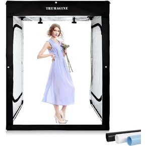 Light Box Photography LED Photo Studio Large Lightbox Professional 47x39x78 inch Dimmable Video Continuous Lighting Cube Shooting Tent Kit for Product Photography with Blue/White/Black PVC Backgrounds in Saudi Arabia