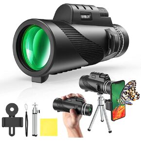 40 × 60 Monocular Telescope, with Smartphone Mount Tripod FMC Coated BAK4 Prisms Waterproof Fogproof Bifocal Monoculars for Bird Watching Travel Concerts in Kuwait