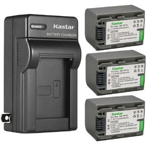 Kastar 2-Pack NP-FP70 / FP71 Battery and AC Wall Charger Replacement for Sony HDR-HC3E, DCR-DVD103, DCR-DVD105, DCR-DVD202, DCR-DVD203, DCR-DVD205, DCR-DVD304, DCR-DVD305, DCR-DVD403 Camera in Saudi Arabia