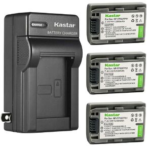 Kastar 1-Pack Battery and AC Wall Charger Replacement for Sony DCR-SR30, DCR-SR40, DCR-SR50, DCR-SR60, DCR-SR70, DCR-SR80, DCR-SR90, DCR-SR100, HDR-HC3, HDR-HC3E, DCR-DVD103, DCR-DVD105, DCR-DVD202 in Kuwait