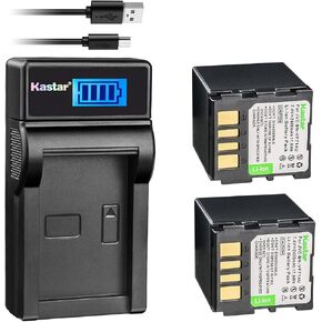 Kastar Battery X2 & Slim LCD Charger for JVC BN-VF707 VF707U VF707UE VF707US BN-VF714 VF714L VF714U VF714UE VF714US BN-VF733 VF733U VF733UE VF733US JVC GR-D239 GR-D240 GR-D245 GR-D247 GR-D250 GR-D270 in Saudi Arabia
