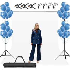 Backdrop Stand 10x10ft, Back Drop Stand for Party | Adjustable Photo Background Stand Support Kit with 6 Clamps, 2 Sandbags and Carry Bag for Parties Wedding Photography in Kuwait