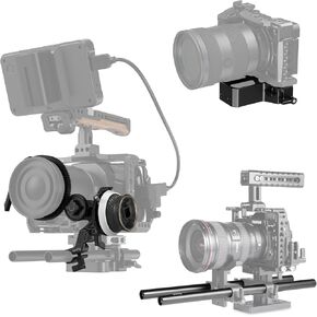 SmallRig Mini Follow Focus Kit، مع Mini F40 Follow Focus 3010C و2 قطعة 15 مم قضيب سبائك الألومنيوم الأسود (M12-30cm) 12 بوصة in Kuwait