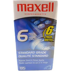Maxell STD T-120 VHS Standard Grade Videotape, 6 Pack in Kuwait