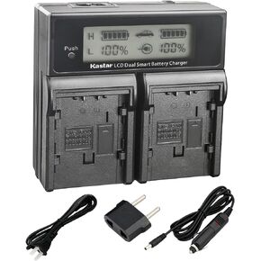 Kastar LCD Dual Smart Fast Charger for Panasonic VW-VBG6 VWVBG6 VBG6 Li-Ion Camcorder Battery and Panasonic AG-AC160A, AG-AC7, AG-AC130A, AG-AC160A, AG-HMC40, AG-HMC70, AG-HMC150 in Kuwait