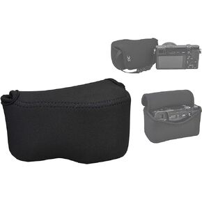 JJC Gray Ultra Light Neoprene Camera Case Pouch Bag, Compatible with Sony a6600 a6500 a6400 a6300 a6100 a6000 a5100 with Sony SELP1650 16-50mm Zoom Pancake Lens, Size 120 x 73 x 87mm in Saudi Arabia