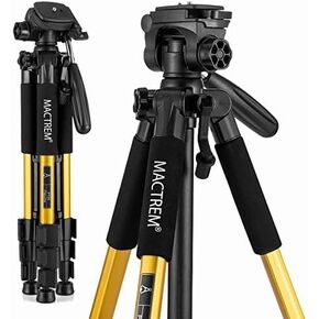 MACTREM 75 Inch Camera Tripod for Sony Canon Nikon, Lightweight Travel Video Aluminum Tripod Stand with Cell Phone Mount for iPad Phone