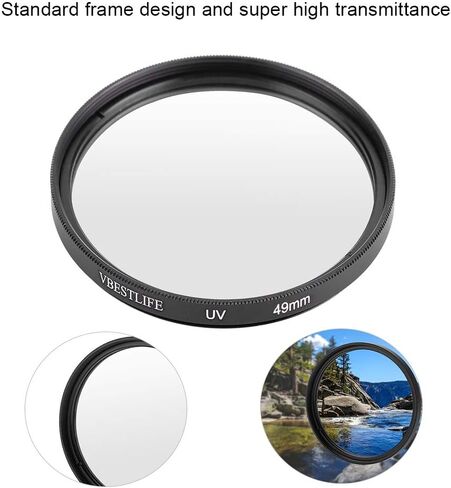 Universal Ultra Slim UV Filter Lens Protection Filters for Canon/Nikon/DSLR Cameras(49mm/1.93in) in Kuwait