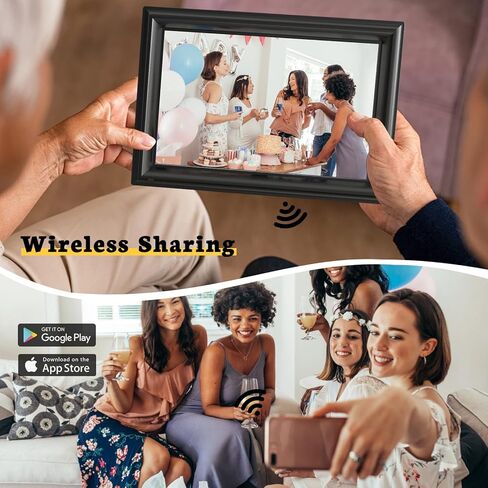 إطار صور رقمي واي فاي مقاس 10.1 بوصة من Arktronic، إطار صور سحابي ذكي بشاشة تعمل باللمس IPS مع مساحة تخزين 16 جيجابايت، قابل للتركيب على الحائط، تدوير تلقائي، مستشعر حركة، هدية للأجداد in Kuwait