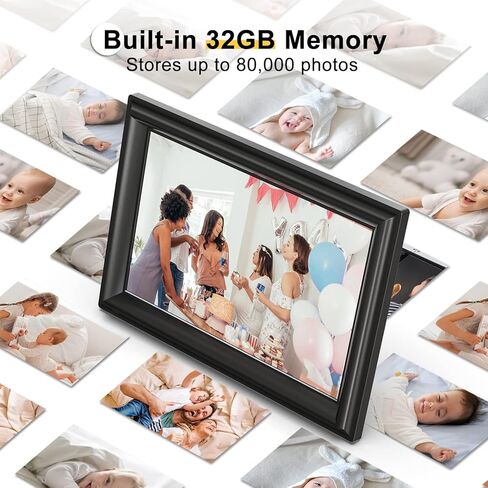 إطار صور رقمي واي فاي مقاس 10.1 بوصة من Arktronic، إطار صور سحابي ذكي بشاشة تعمل باللمس IPS مع مساحة تخزين 16 جيجابايت، قابل للتركيب على الحائط، تدوير تلقائي، مستشعر حركة، هدية للأجداد in Kuwait