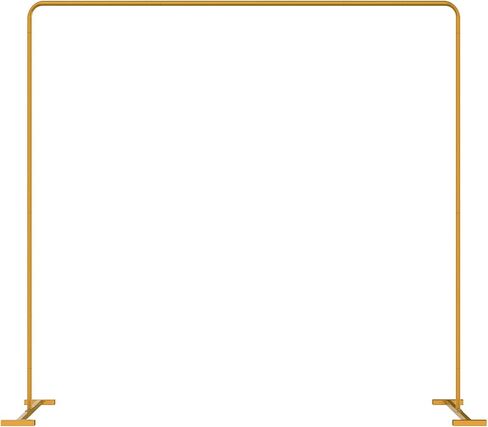 LANGXUN Heavy Duty Metal Square Backdrop Stand Arch for Wedding Birthday Graduation Decorations, Ceremony Reception, Event Party Supplies, Baby Shower Photo Booth Background Supplies (Gold) in Kuwait