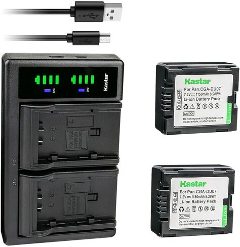 Kastar 4-Pack Battery and LTD2 USB Charger Compatible with Hitachi DZ-BX35, DZ-BX35A, DZ-BX35E, DZ-BX37E, DZ-M5000V5, DZ-M7000V5, DZ-M8000V6, DZ-GX20, DZ-GX20A, DZ-GX20E, DZ-GX25M, DZ-GX3100 in Kuwait