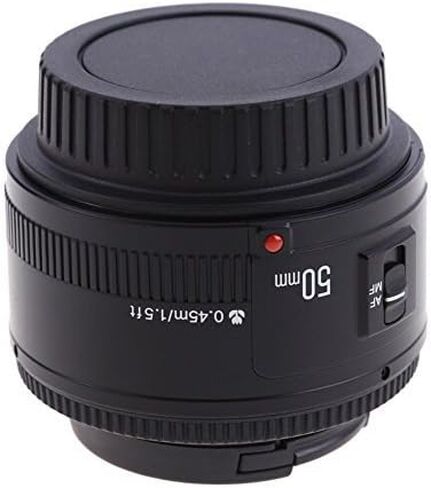 Yongnuo YN50mm F/1.8 Lens Large Aperture AF Lens in Black for Canon EOS Rebel Digital Camera+INSEESI Clean Cloth (LYSB01535NNGY-ELECTRNCS) in Saudi Arabia