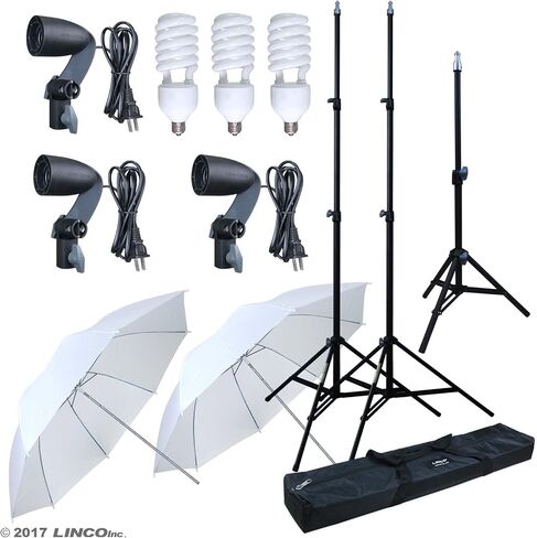 LINCO Lincostore Photography Photo Portrait Studio 600W Umbrella Continuous Lighting Kit AM112 in Saudi Arabia