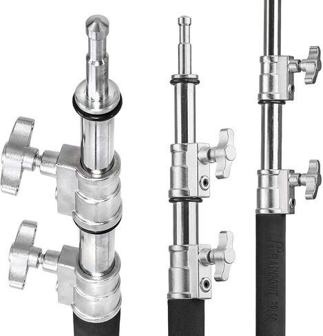 Flashpoint 10' C Light Stand on Turtle Base Kit with Two Tier Spring Loaded Riser Column, 3" GOBO Heads, Baby Pin and 40" Grip Arm, Chrome, a for Cinema Still Studios in Saudi Arabia