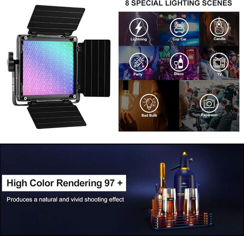 GVM RGB Video Lighting, Bi-Color Led Video Light Kit with APP Control, 2 Packs 850D Photography Lighting Kit CRI 97+ for Web Conference, YouTube, Gaming, Zoom, Aluminum Alloy Shell in Saudi Arabia