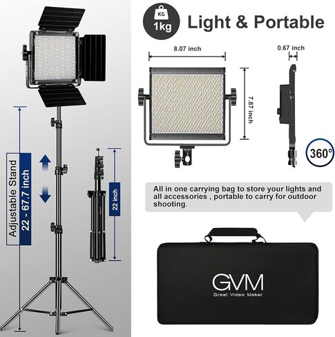 GVM RGB Video Lighting, Bi-Color Led Video Light Kit with APP Control, 2 Packs 850D Photography Lighting Kit CRI 97+ for Web Conference, YouTube, Gaming, Zoom, Aluminum Alloy Shell in Saudi Arabia