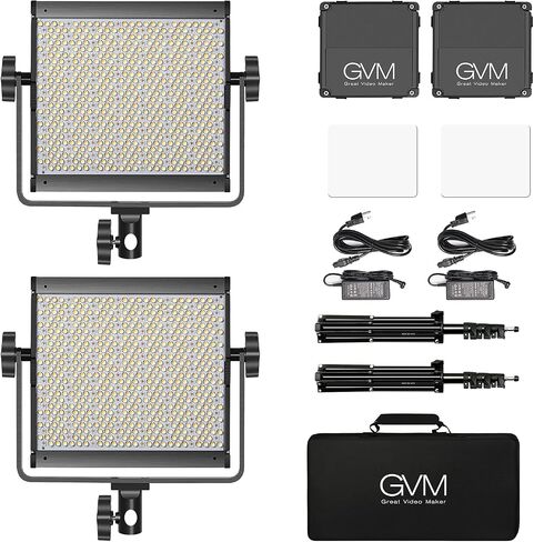 GVM RGB Video Lighting, Bi-Color Led Video Light Kit with APP Control, 2 Packs 850D Photography Lighting Kit CRI 97+ for Web Conference, YouTube, Gaming, Zoom, Aluminum Alloy Shell in Saudi Arabia