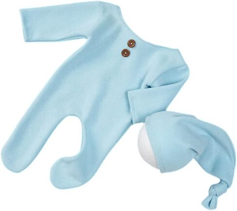 Newborn Photography Props Outfit Baby Boy Girl Crochet Hat Pants Baby Props | Baby Boy Photoshoot Props Boys,Newborn Picture Outfit,for Boys Girls 0-3 month,Newborn Outfit Photoshoot Hat & Foot Romper in Saudi Arabia