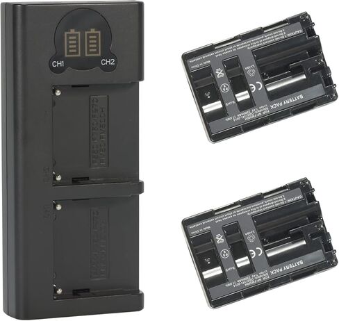 بطارية بديلة DSTE (عبوتان) وشاحن USB مزدوج LED ذكي متوافق مع NP-FM500H وa200 a300 a350 a700 Alpha a58 Alpha a99 DSLR-A100 DSLR-A100/B DSLR-A100H DSLR-A100K in Kuwait