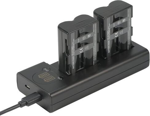 بطارية بديلة DSTE (عبوتان) وشاحن USB مزدوج LED ذكي متوافق مع NP-FM500H وa200 a300 a350 a700 Alpha a58 Alpha a99 DSLR-A100 DSLR-A100/B DSLR-A100H DSLR-A100K in Kuwait