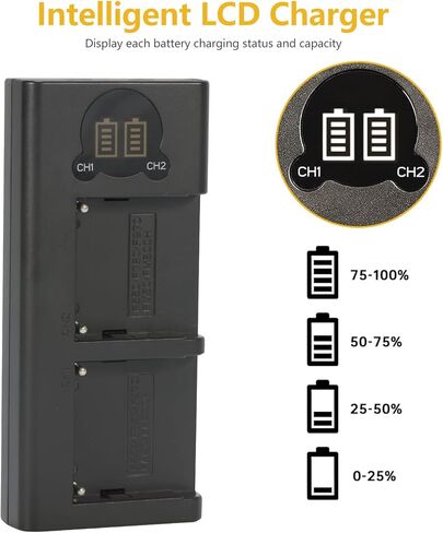 بطارية بديلة DSTE (عبوتان) وشاحن USB مزدوج LED ذكي متوافق مع NP-FM500H وa200 a300 a350 a700 Alpha a58 Alpha a99 DSLR-A100 DSLR-A100/B DSLR-A100H DSLR-A100K in Kuwait
