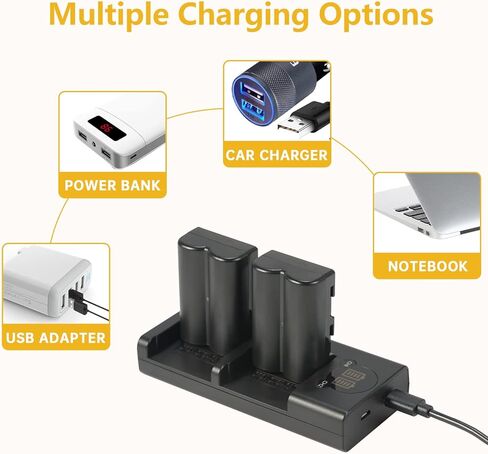 بطارية بديلة DSTE (عبوتان) وشاحن USB مزدوج LED ذكي متوافق مع NP-FM500H وa200 a300 a350 a700 Alpha a58 Alpha a99 DSLR-A100 DSLR-A100/B DSLR-A100H DSLR-A100K in Kuwait