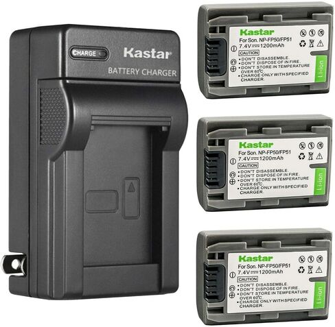 Kastar AC Wall Battery Charger Replacement for Sony DCR-SR30, DCR-SR40, DCR-SR50, DCR-SR60, DCR-SR70, DCR-SR80, DCR-SR90, DCR-SR100, HDR-HC3, HDR-HC3E, DCR-DVD103, DCR-DVD105, DCR-DVD202 in Kuwait