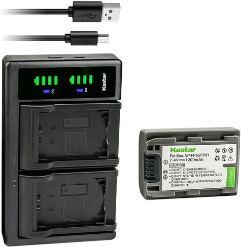 Kastar 3-Pack Battery and LTD2 USB Charger Replacement for Sony DCR-HC30, DCR-HC32, DCR-HC33, DCR-HC35, DCR-HC36, DCR-HC39, DCR-HC40, DCR-HC41, DCR-HC42, DCR-HC43, DCR-HC44, DCR-HC46, DCR-HC65 in Kuwait