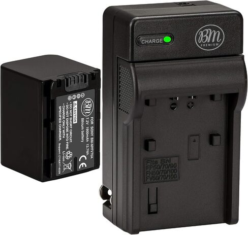 BM Premium NP-FV70A Battery and Charger for Sony FDR-AX30 FDR-AX33 FDR-AX53 FDR-AX700 FDR-AX100 FDR-AXP35, HXR-MC50, HXR-MC88, HX-RNX80, PXW-Z90V, NEX-VG10, NEX-VG20, NEX-VG30, NEX-VG900 Cacmorder in Saudi Arabia