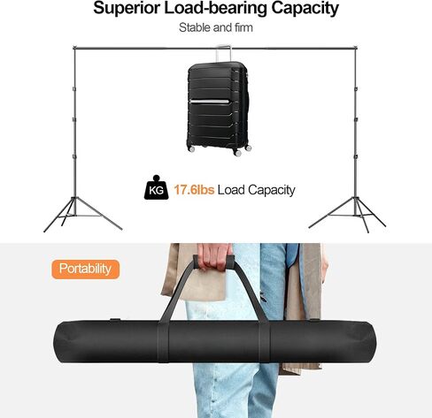 Backdrop Stand 10x10ft, Back Drop Stand for Party | Adjustable Photo Background Stand Support Kit with 6 Clamps, 2 Sandbags and Carry Bag for Parties Wedding Photography in Saudi Arabia