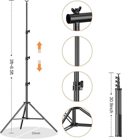 Backdrop Stand 10x10ft, Back Drop Stand for Party | Adjustable Photo Background Stand Support Kit with 6 Clamps, 2 Sandbags and Carry Bag for Parties Wedding Photography in Saudi Arabia