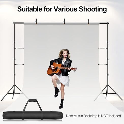 Backdrop Stand 10x10ft, Back Drop Stand for Party | Adjustable Photo Background Stand Support Kit with 6 Clamps, 2 Sandbags and Carry Bag for Parties Wedding Photography in Saudi Arabia
