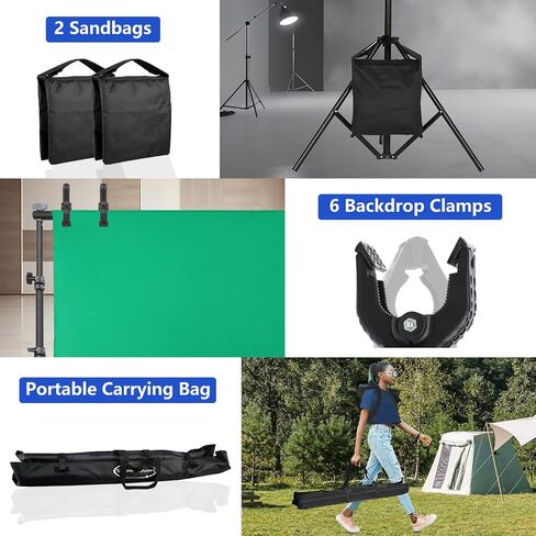 Background Stand,Adjustable Photo Backdrop Stand with Carry Bag for Photography Photo Video Studio, Photography Studio, Birthday Party (6.6 x 10 ft) in Saudi Arabia