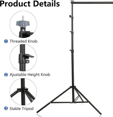 Background Stand,Adjustable Photo Backdrop Stand with Carry Bag for Photography Photo Video Studio, Photography Studio, Birthday Party (6.6 x 10 ft) in Saudi Arabia