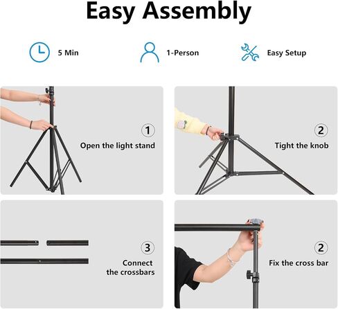Background Stand,Adjustable Photo Backdrop Stand with Carry Bag for Photography Photo Video Studio, Photography Studio, Birthday Party (6.6 x 10 ft) in Saudi Arabia