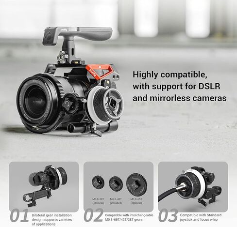 SmallRig Mini Follow Focus Kit، مع Mini F40 Follow Focus 3010C و2 قطعة 15 مم قضيب سبائك الألومنيوم الأسود (M12-30cm) 12 بوصة in Kuwait