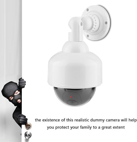 Zetiling Fake Security Dome Camera, Dummy Shape Blinking Security 360° Rotation Camera with Flashing Red LED Light in Saudi Arabia
