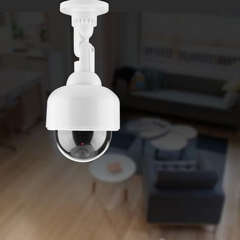 Zetiling Fake Security Dome Camera, Dummy Shape Blinking Security 360° Rotation Camera with Flashing Red LED Light in Saudi Arabia