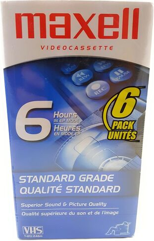 Maxell STD T-120 VHS Standard Grade Videotape, 6 Pack in Saudi Arabia