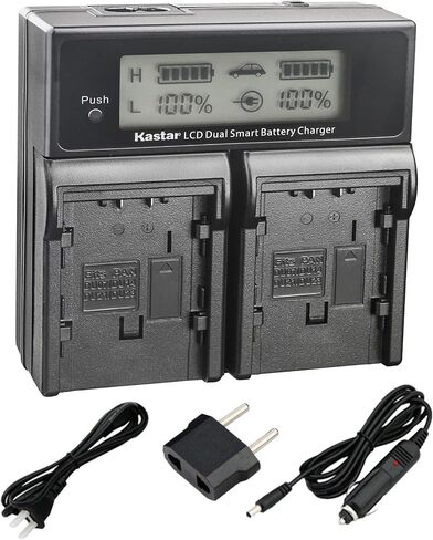 Kastar LCD Dual Smart Fast Charger for Panasonic VW-VBG6 VWVBG6 VBG6 Li-Ion Camcorder Battery and Panasonic AG-AC160A, AG-AC7, AG-AC130A, AG-AC160A, AG-HMC40, AG-HMC70, AG-HMC150 in Saudi Arabia